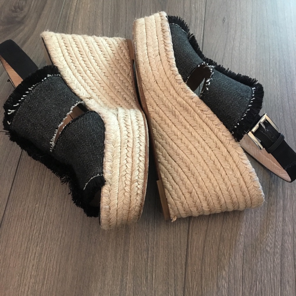 Barney’s denim wedges